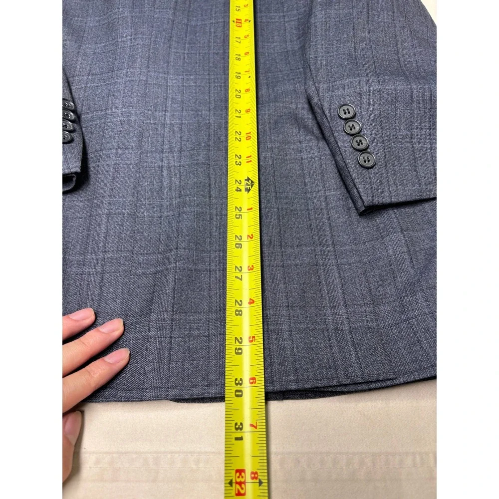 Brooks Brothers 1818 Regent Blue Glen‎ Plaid Wool Blazer Sport 44R Mens Made USA